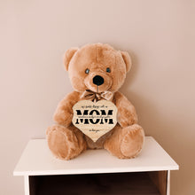 Load image into Gallery viewer, Mom Monogram Teddy Bear with Heart Sign- PERSONALIZED - PRICE INCLUDES FREE SHIPPING