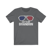 Load image into Gallery viewer, Let's Go Brandon American Flag Sunglasses Unisex Jersey Short Sleeve T-Shirt