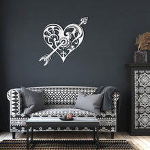 Load image into Gallery viewer, Arrow Through Heart Metal Wall Art