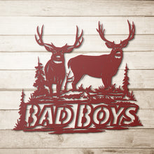 Load image into Gallery viewer, Bad Boys Two Buck Deer Metal Wall Art