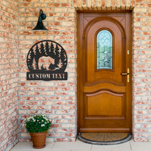 Load image into Gallery viewer, Bear Outdoor Monogram Metal Wall Art