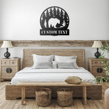 Load image into Gallery viewer, Bear Outdoor Monogram Metal Wall Art