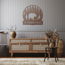 Load image into Gallery viewer, Bear Outdoor Monogram Metal Wall Art
