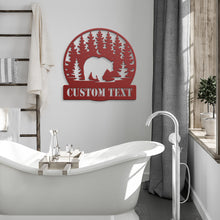 Load image into Gallery viewer, Bear Outdoor Monogram Metal Wall Art