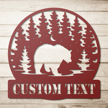 Load image into Gallery viewer, Bear Outdoor Monogram Metal Wall Art