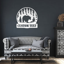 Load image into Gallery viewer, Bear Outdoor Monogram Metal Wall Art