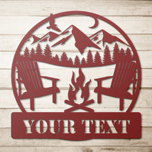 Load image into Gallery viewer, Camp Fire Monogram Metal Wall Art