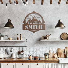 Load image into Gallery viewer, Compass Camping Monogram Metal Wall Art