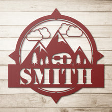 Load image into Gallery viewer, Compass Camping Monogram Metal Wall Art