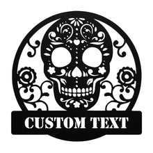 Load image into Gallery viewer, Day Of The Dead Sugar Skull Metal Wall Art