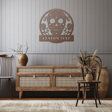Load image into Gallery viewer, Day Of The Dead Sugar Skull Metal Wall Art