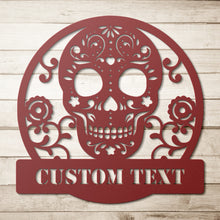 Load image into Gallery viewer, Day Of The Dead Sugar Skull Metal Wall Art
