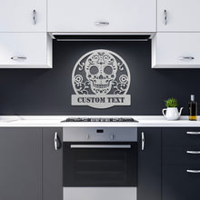 Load image into Gallery viewer, Day Of The Dead Sugar Skull Metal Wall Art