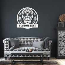 Load image into Gallery viewer, Day Of The Dead Sugar Skull Metal Wall Art