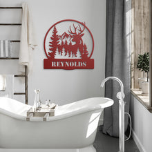 Load image into Gallery viewer, Deer Monogram Metal Wall Art