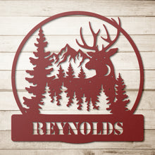 Load image into Gallery viewer, Deer Monogram Metal Wall Art