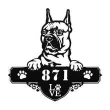 Load image into Gallery viewer, French Bulldog Peeking Dog Metal Address Wall Art