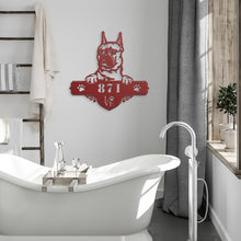 Load image into Gallery viewer, French Bulldog Peeking Dog Metal Address Wall Art