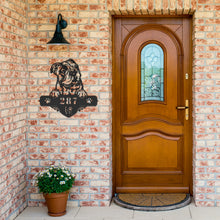 Load image into Gallery viewer, Peeking English Bulldog Metal Address Sign