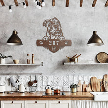 Load image into Gallery viewer, Peeking English Bulldog Metal Address Sign