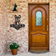 Load image into Gallery viewer, Peeking French Bulldog Address Metal Wall Art