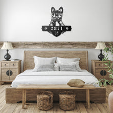 Load image into Gallery viewer, Peeking French Bulldog Address Metal Wall Art