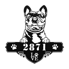 Load image into Gallery viewer, Peeking French Bulldog Address Metal Wall Art