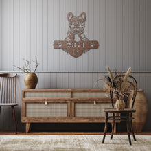 Load image into Gallery viewer, Peeking French Bulldog Address Metal Wall Art