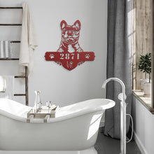 Load image into Gallery viewer, Peeking French Bulldog Address Metal Wall Art