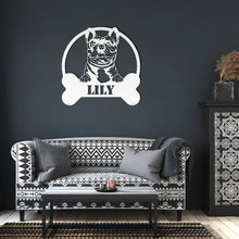 Load image into Gallery viewer, Peeking French Bulldog Bone Circle Frame Metal Wall Art