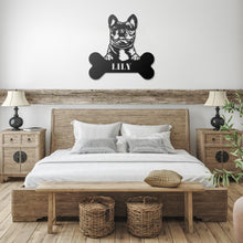 Load image into Gallery viewer, Peeking French Bulldog Bone Metal Wall Art