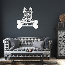 Load image into Gallery viewer, Peeking French Bulldog Bone Metal Wall Art