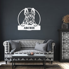 Load image into Gallery viewer, Peeking French Bulldog Circle Frame Metal Wall Art