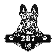 Load image into Gallery viewer, Peeking French Bulldog Metal Address Wall Art
