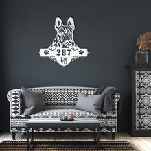 Load image into Gallery viewer, Peeking French Bulldog Metal Address Wall Art