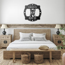 Load image into Gallery viewer, Peeking French Bulldog's House Metal Wall Art