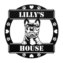 Load image into Gallery viewer, Peeking French Bulldog's House Metal Wall Art