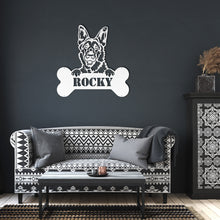 Load image into Gallery viewer, Peeking German Shepherd Bone Metal Wall Art