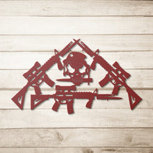 Load image into Gallery viewer, Skull Crossed AR-15 Metal Wall Art