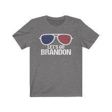 Load image into Gallery viewer, Let's Go Brandon American Flag Sunglasses Unisex Jersey Short Sleeve T-Shirt