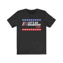 Load image into Gallery viewer, Let's Go Brandon Nascar Themed FJB with Stars Unisex Jersey Short Sleeve T-Shirt