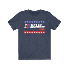 Load image into Gallery viewer, Let's Go Brandon Nascar Themed FJB with Stars Unisex Jersey Short Sleeve T-Shirt