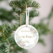 Load image into Gallery viewer, Personalized Mr. and Mrs. First Christmas Married Christmas Ornament