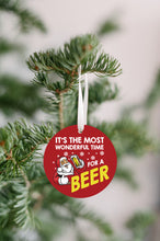 Load image into Gallery viewer, Wonderful Time For A Beer Christmas Ornament
