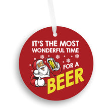 Load image into Gallery viewer, Wonderful Time For A Beer Christmas Ornament