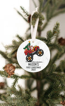 Load image into Gallery viewer, Baby's First Christmas Ornament - Personalized First Christmas Monster Truck Ornament - Custom Baby Boy Truck Ornament