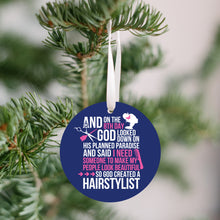 Load image into Gallery viewer, 8th Day Hairstylist Pink Christmas Ornament - Get 30% OFF + FREE Shipping When You Order 10 Or More