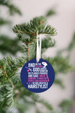 Load image into Gallery viewer, 8th Day Hairstylist Pink Christmas Ornament - Get 30% OFF + FREE Shipping When You Order 10 Or More