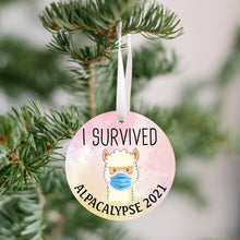 Load image into Gallery viewer, I Survived Alpacalype 2021 Christmas Ornament - Get 30% OFF + FREE Shipping When You Order 10 Or More