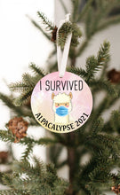 Load image into Gallery viewer, I Survived Alpacalype 2021 Christmas Ornament - Get 30% OFF + FREE Shipping When You Order 10 Or More